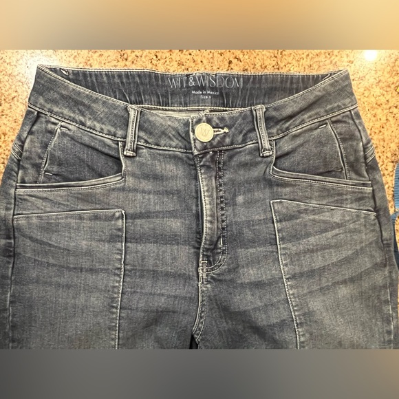 WIT & WISDOM Seamed High Waist Ankle Straight Leg Jeans In Bl-blue Size 6 NWOT - Picture 10 of 11